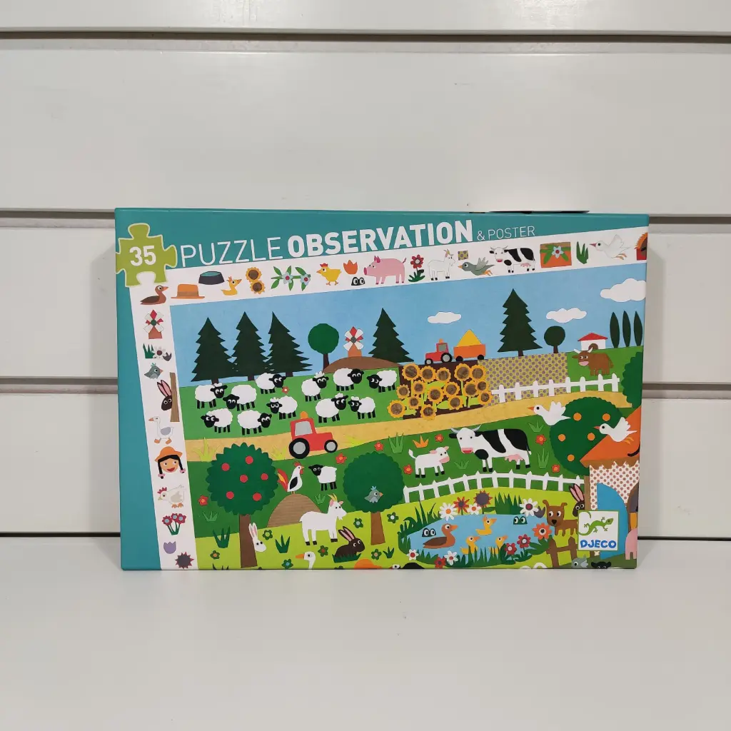 Puzzle  - Djeco - Observation La ferme (35 Pièces)