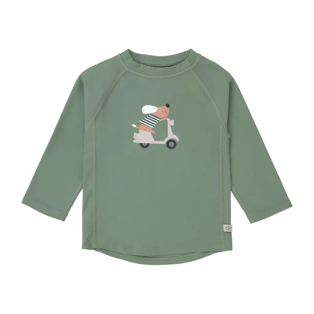 T-shirt De Bains Manche Longue - Lässig - Chien Vert 2/3 Ans Anti-UV 