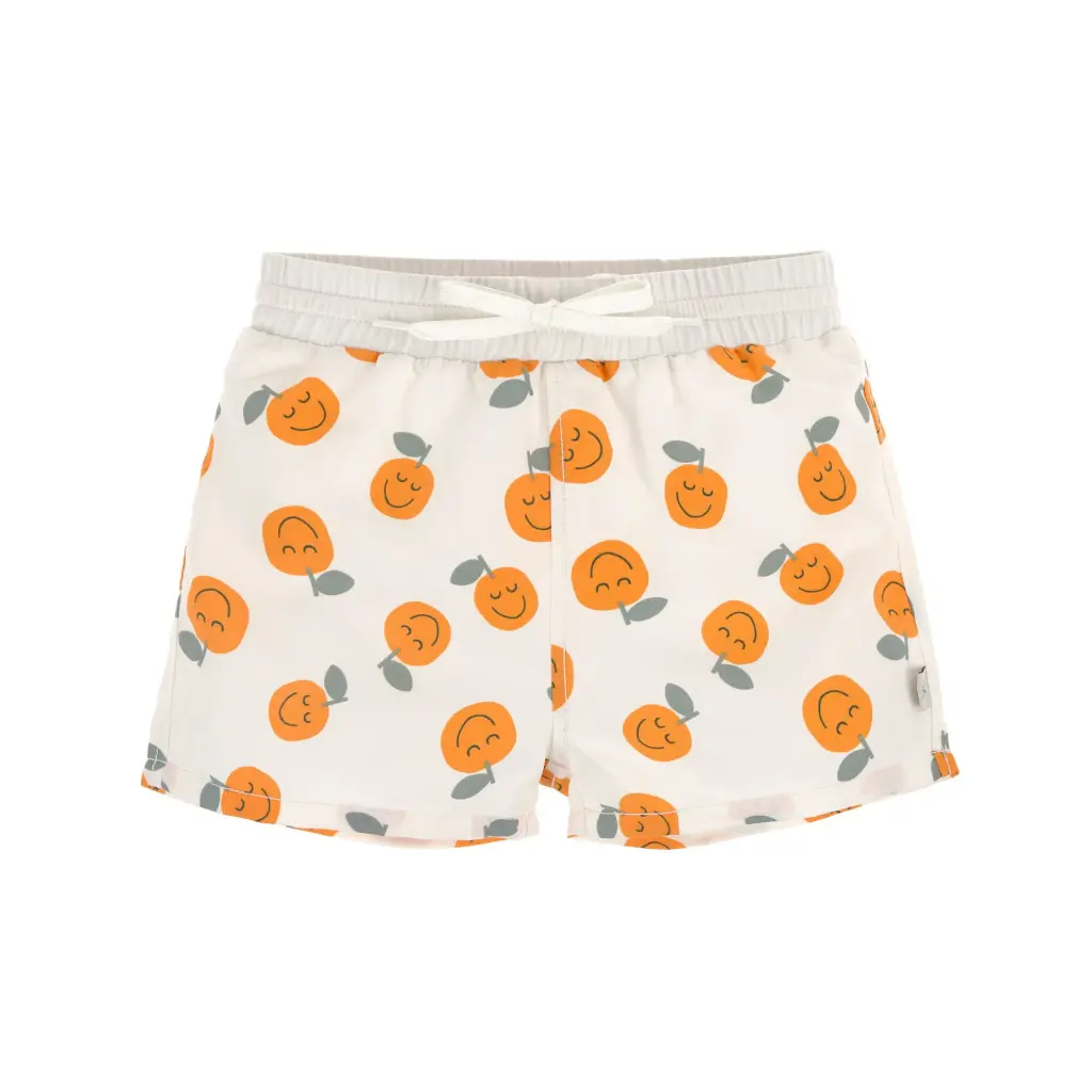 Short de bain avec couche anti UV - Lässig - Orange Blanc 19/24Mois  