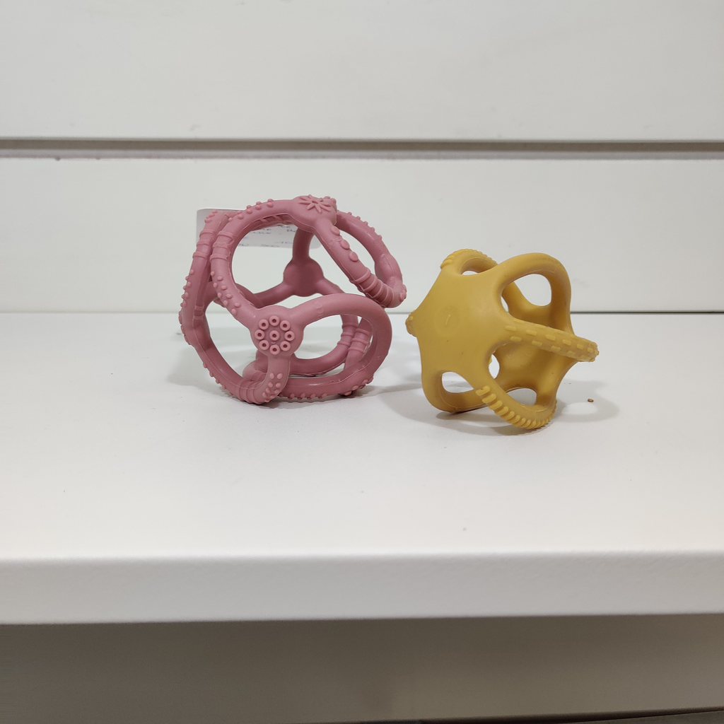 Balle - noukie's - Duo Balle Silicone Rose Jaune