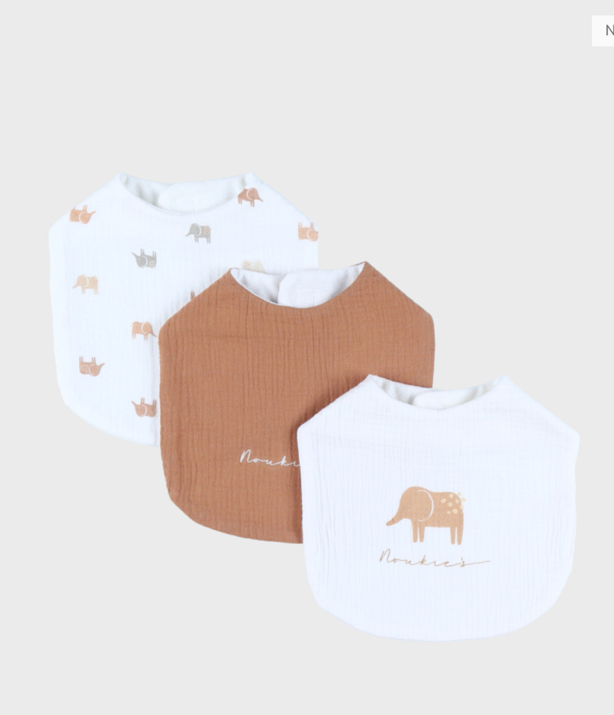 Set de 3 bavoirs - noukie's - Eléphant
