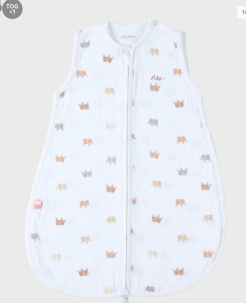 Gigoteuse  - Noukie's - mousseline de coton Eléphant Tog1  6/24M
