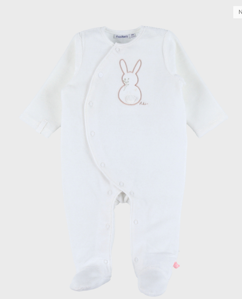 Pyjama en velours - noukie's - Lapin Blanc 1mois    