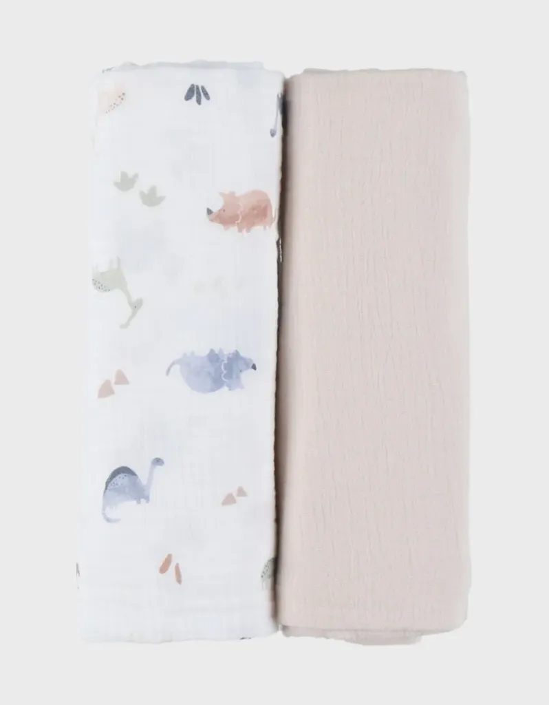 Lot de 2 langes Tetra - Noukie's -   100*100cm, mousseline de coton bio