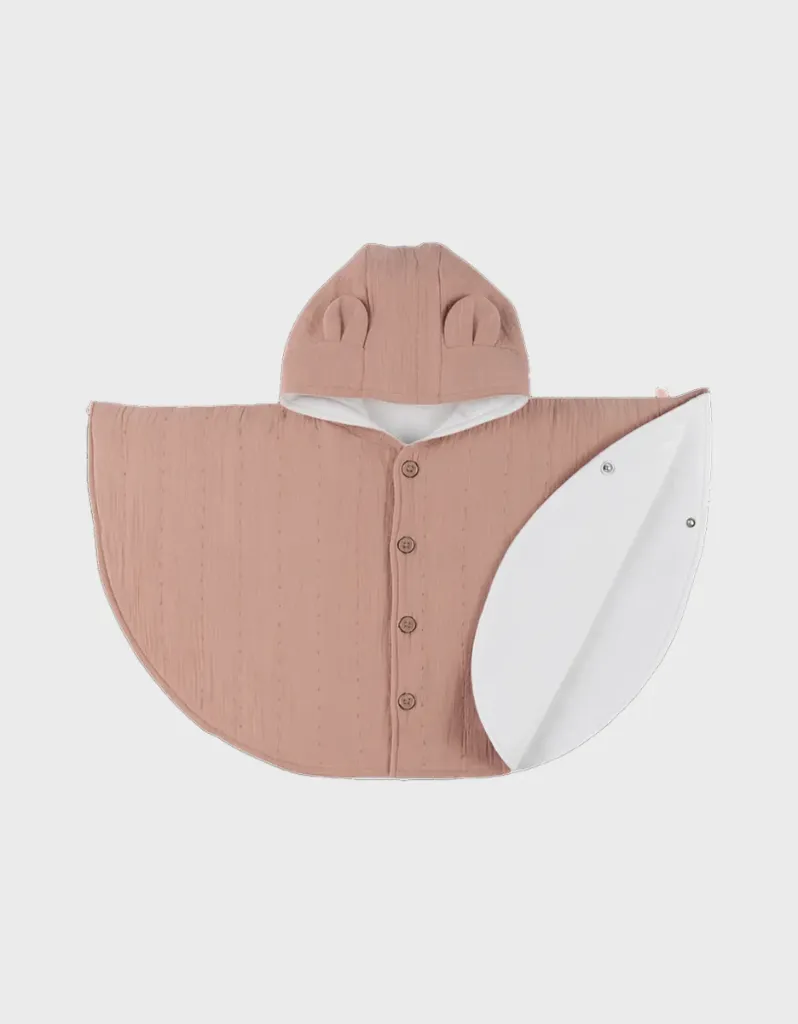 Poncho de voyage - Noukie's - mousseline de coton bio Terracotta T2