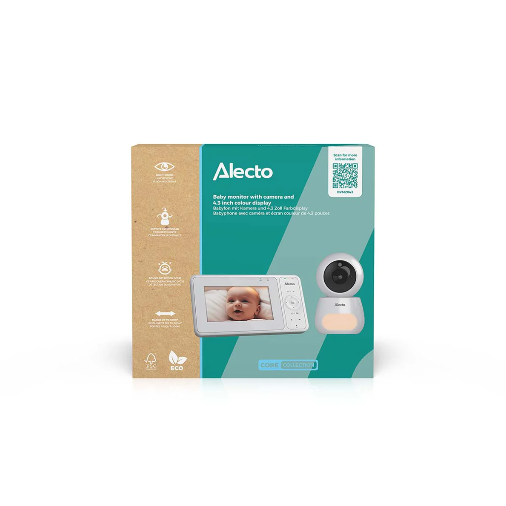 Babyphone avec caméra et écran couleur 4,3 pouce - Alecto  - Blanc