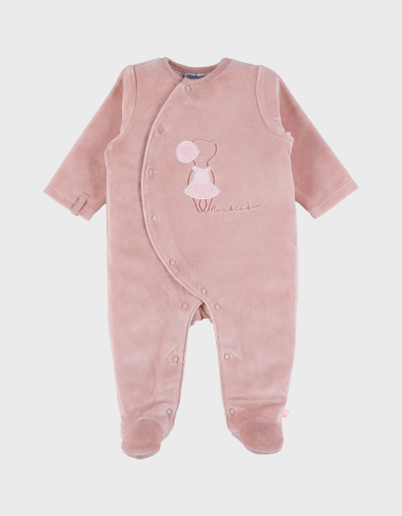 [5414220243089] Pyjama en velours - noukie's - souris rose brodé - 6 mois