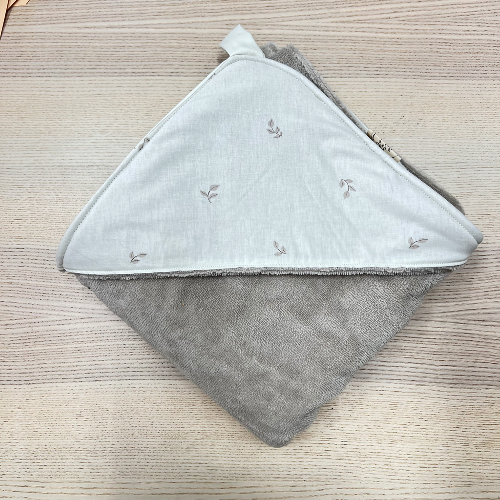 [FC-114] Cape de bain - Fleur de coton - feuilles 90x90