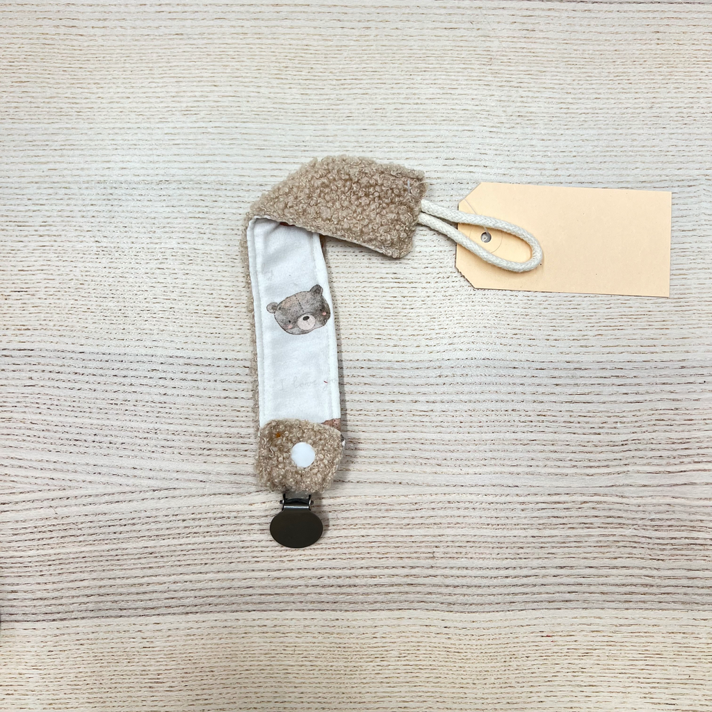 [FC-117] Attache tétine - Fleur de coton - Tedy Oursons