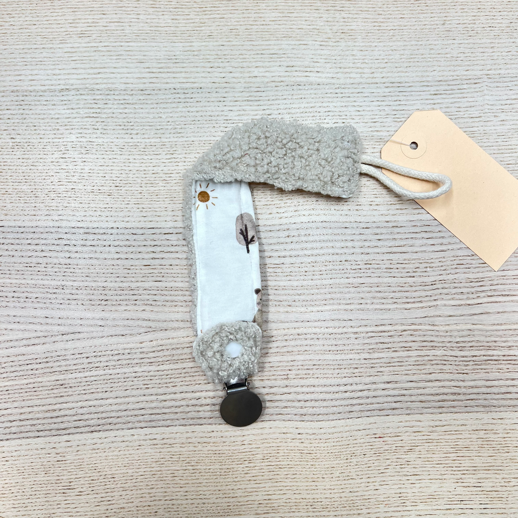 [FC-120] Attache tétine - Fleur de coton - Tedy petit ours