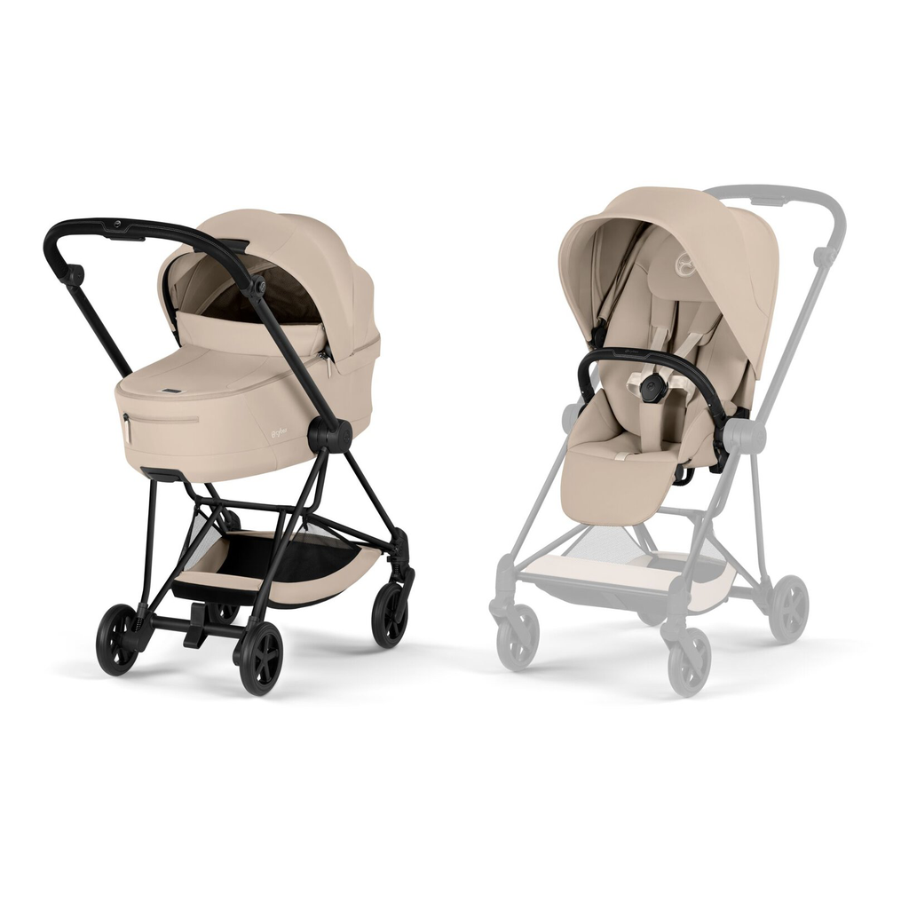 Poussette - Cybex - Mios pack 3 en 1 Beige (châssis noir mat)