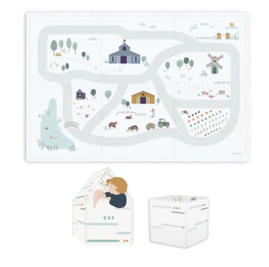 Tapis en mousse/boîte de rangement - Play & Go - EEVAA Ferme