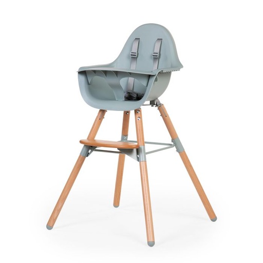 [CHEVOCHMI] Chaise haute réglable en hauteur - Childhome - Evolu naturel menthe