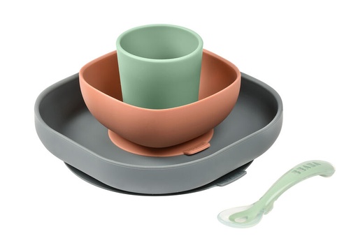 [3384349135430] Coffret repas silicone - Beaba - mineral