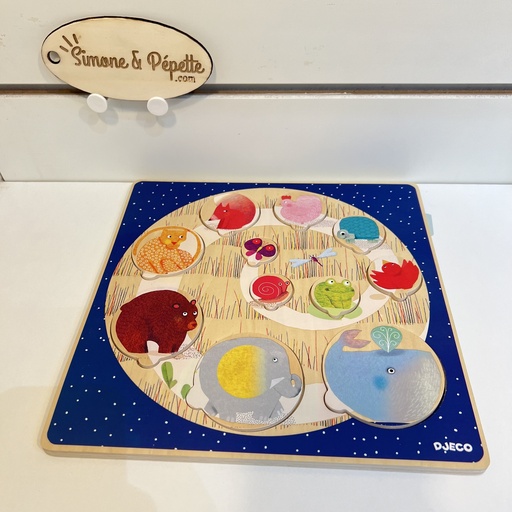 [B01099] Puzzle - Djeco encastrement spirale animaux