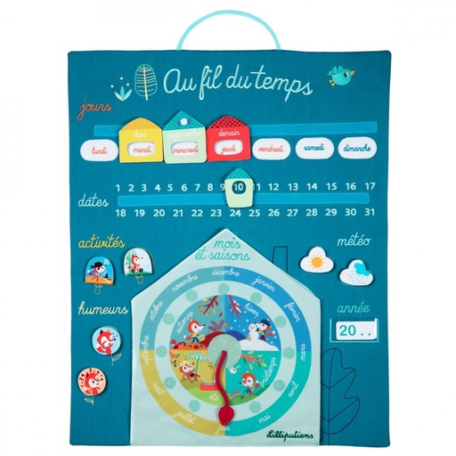 [5414834830712] Calendrier - Lilliputiens - Au fil du temps (bleu)