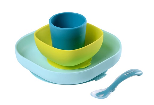 [3384349134280] Coffret repas silicone - Beaba - blue