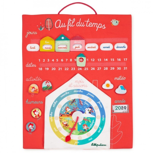[5414834831436] Calendrier - Lilliputiens - Au fil du temps (corail) 