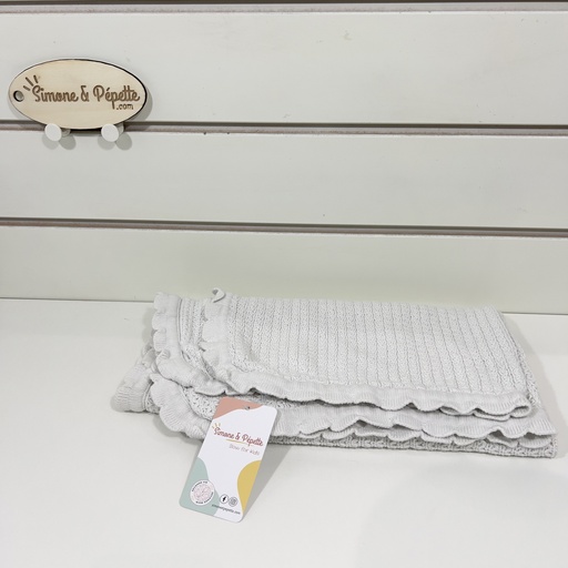 [B01301] Couverture maille - 75x100 écru