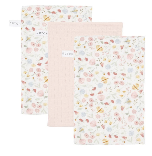 [8718734812524] Gants de toilette - Little Dutch - Flowers & Butterflies (lot de 3) 
