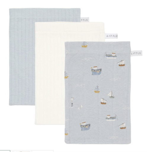 [8718734812531] Gants de toilette - Little Dutch - Sailors bay (lot de 3) 