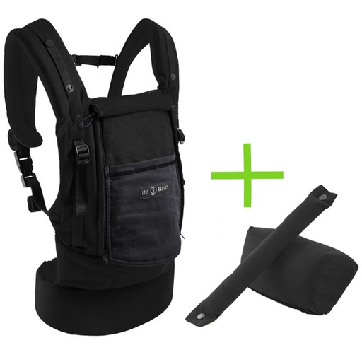 [3760218242834] Porte-bébé - Love Radius - PhysioCarrier Noir/Anthracite (Pack évolution dès la naissance)