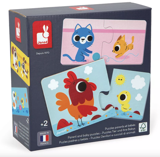 [3700217326371] Puzzle  - Janod - Parents et bébés animaux