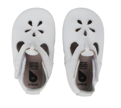 [9420057345359] Chaussons en cuir - BOBUX - Soft Sole Daisy white M 