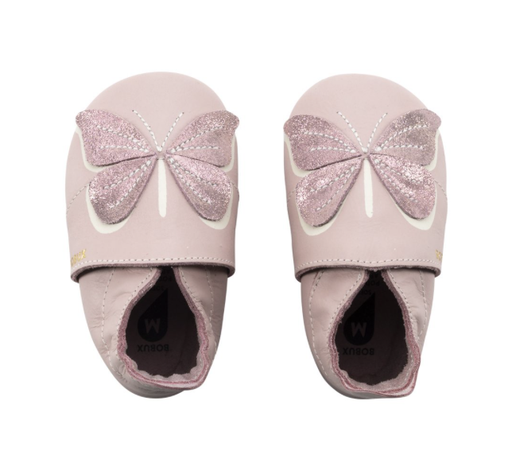 [9420071305537] Chaussons en cuir - BOBUX - Soft Sole Glitter Wings Blossom M