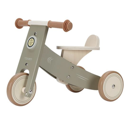 [8713291771246] Tricycle en bois - Little Dutch - olive