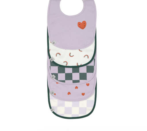 [4066239130570] Bavoirs imperméables (lot de 5) - Lässig -  Happy Rascals Heart Lavender