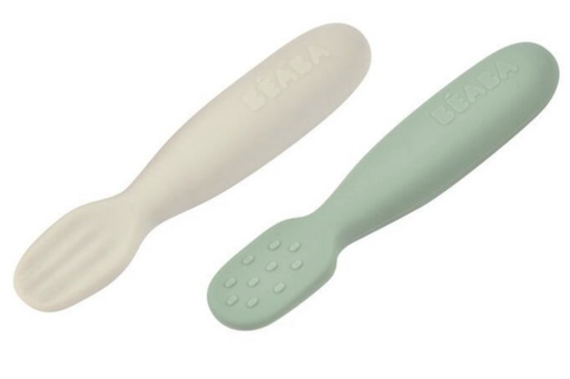 [3384349135782] Set de 2 précuillères - Béaba - Gris/Sauge