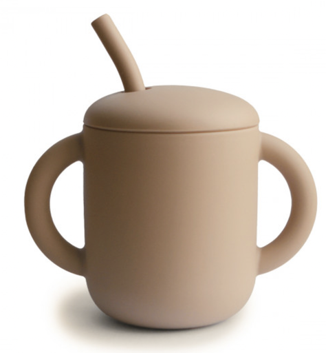 [810052464503] Tasse d'apprentissage avec paille - Mushie -  Natural