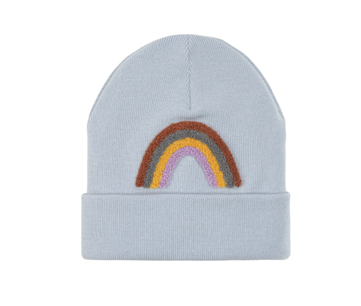 [4066239137890] Bonnet Merino - Lässig - Rainbow light blue 1-3 ans