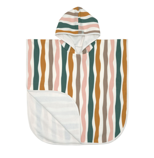 [4066239123879] Poncho de plage anti UV - Lässig - rose/blanc 