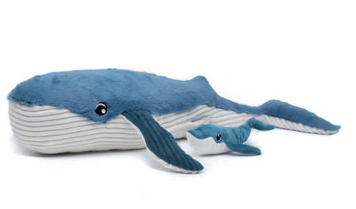 [4895242700377] Peluche - Déglingos - Baleine Gravillon et son bébé Bleu 75cm