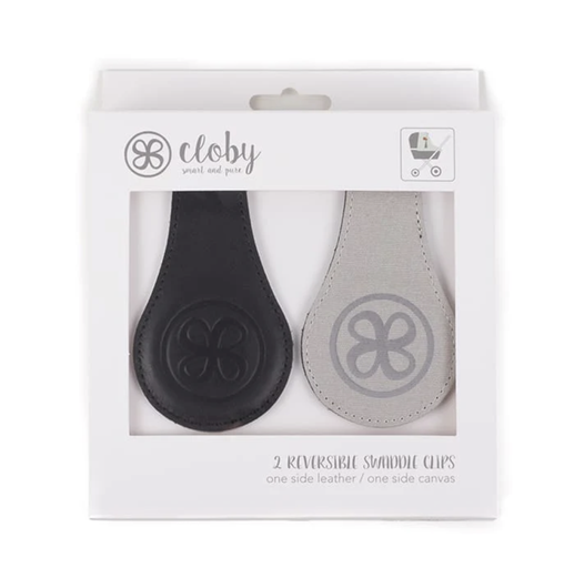 [8719326044620] Clips magnétiques en cuir - Cloby - Black/grey