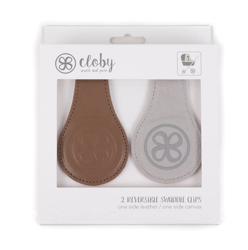 [8719326044606] Clips magnétiques en cuir - Cloby - Brown/grey 