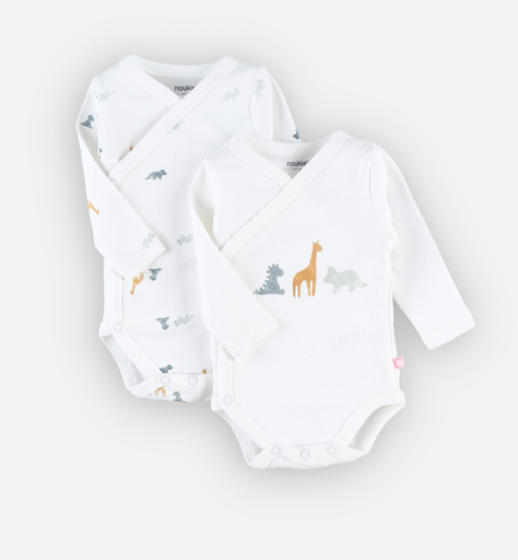 [5413042766592] Set de 2 bodys croisés - noukie's - Coton bio 1 mois