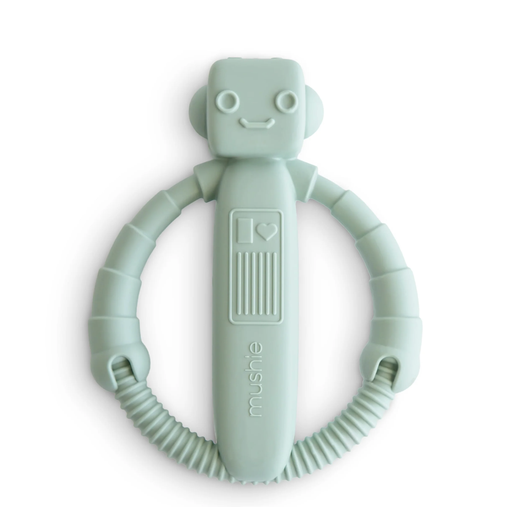 [840355800357] Hochet anneau de dentition - Mushie - Robot vert
