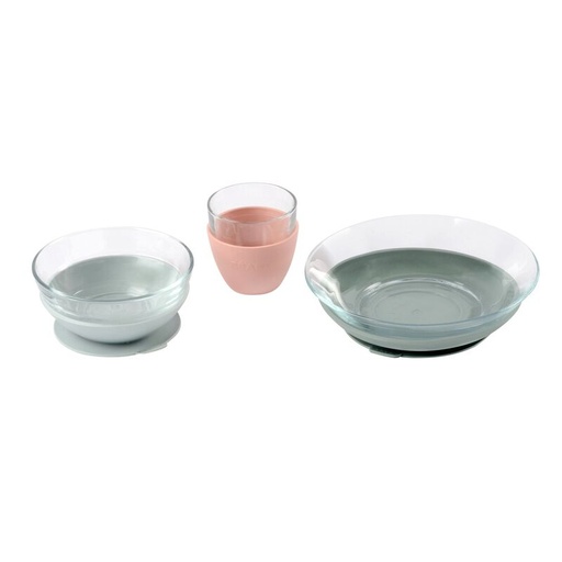 [3384349134877] Coffret repas verre - Béaba - eucalyptus 