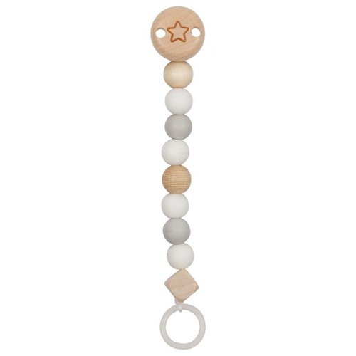 [4013594652384] Accroche-tétine - Goki - Etoile gris blanc