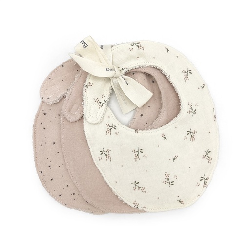 [9501779631514] Bavoir - Babyshower - Set 3 bavoirs roseberry