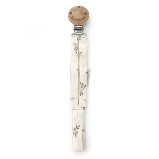 [7427244685702] Attache tétine - Babyshower - Wood olive bloom