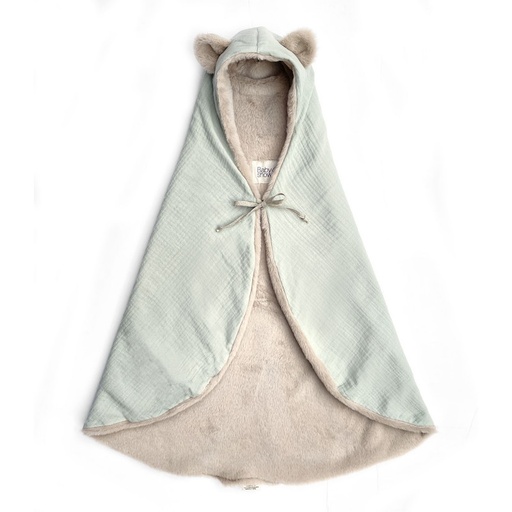 [7427244681728] Couverture polaire - Babyshower - Teddy sage powder