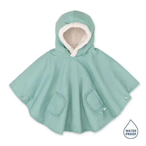 [5420010715421] Poncho de voyage -Bemini - 9-36m Sauge WATERPROOF + TEDDY