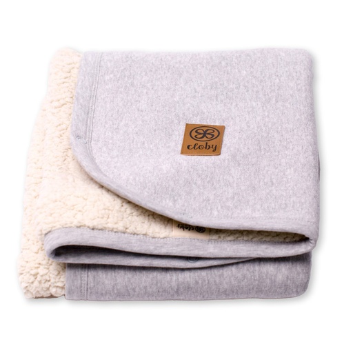 [8720648015014] Couverture bébé - Cloby - Teddy Grey 95 x 75 cm - Cloby