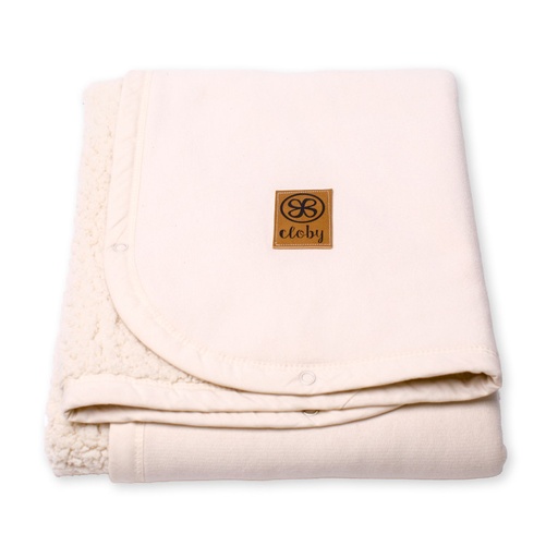 [8720648015007] Couverture bébé - Cloby - Teddy Off White 95 x 75 cm