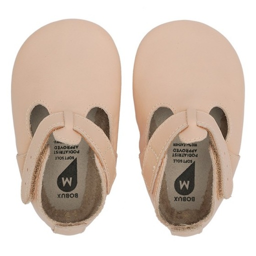 [9420062071052] Chaussons en cuir - BOBUX - Soft Soles Jack and Jill Rose taille S