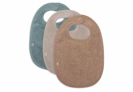 [8717329387409] Bavoir Éponge - Jollein - Sea Green/Nougat/Biscuit - 3 Unités